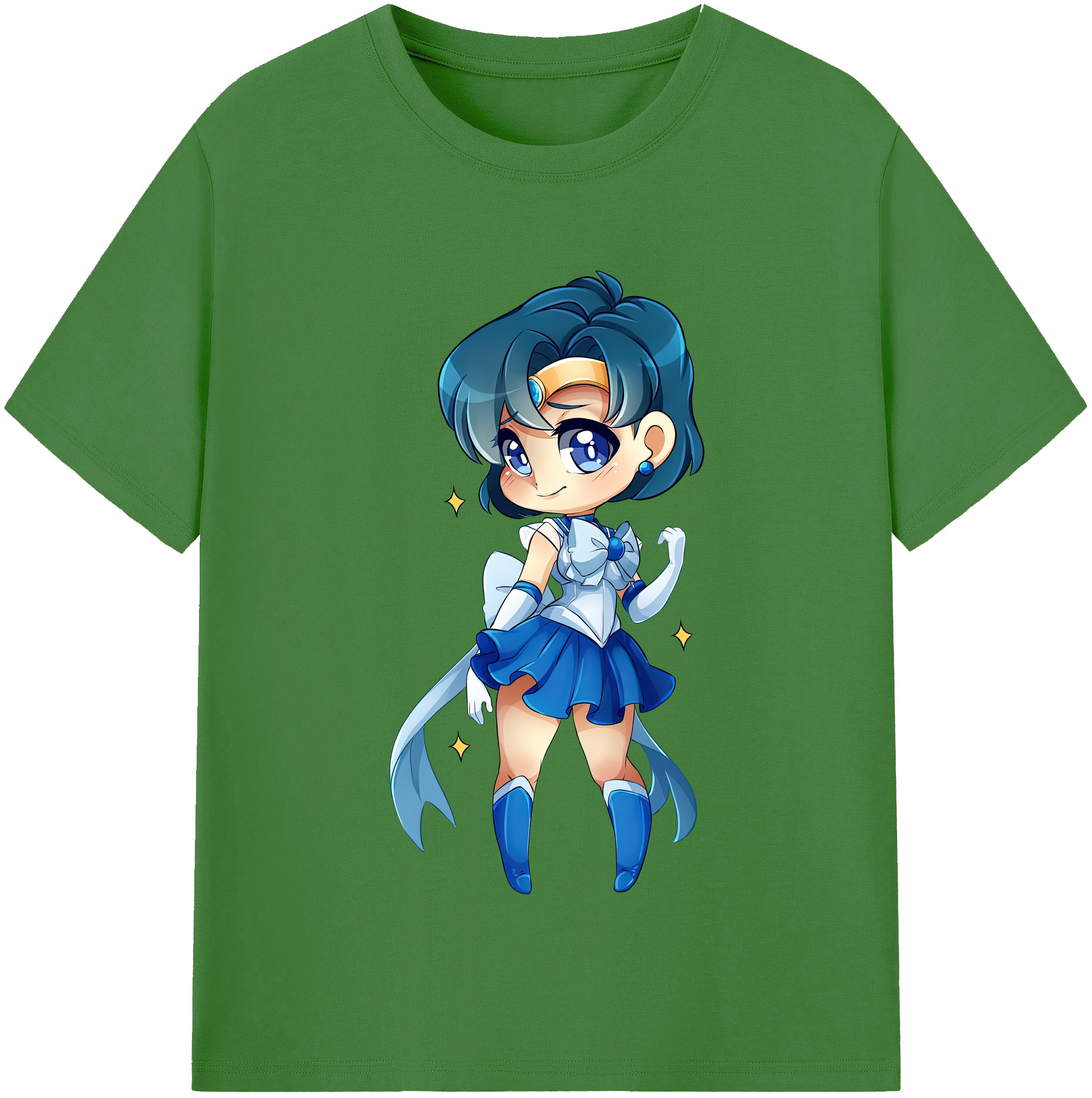 （画像用） 美少女戦士セーラームーン 水野 亜美 みずの あみ Sailor Moon Mizuno Ami レディースカジュアルプリントTシャツ（綿100％）